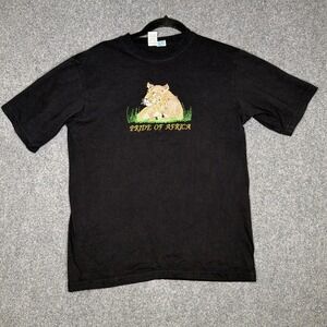 Nairobi Kenya Pride of Africa Lion T Shirt Punch Design Black Mens Medium